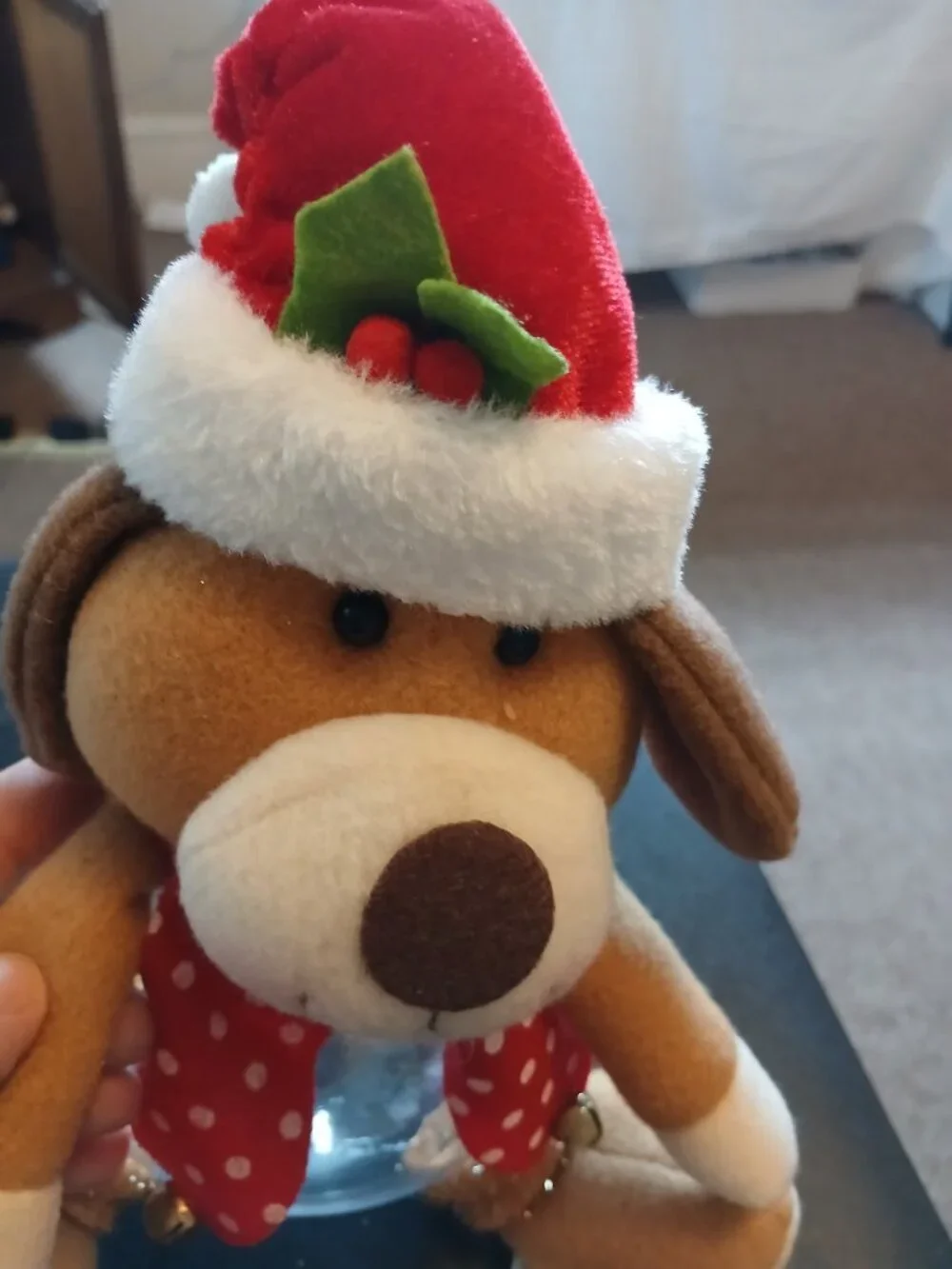 Christmas Dog Candy Jar Holiday Treat Holder NWOT Plastic